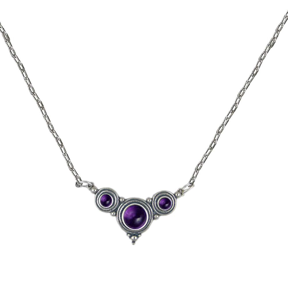 Sterling Silver Gemstone Necklace With Amethyst